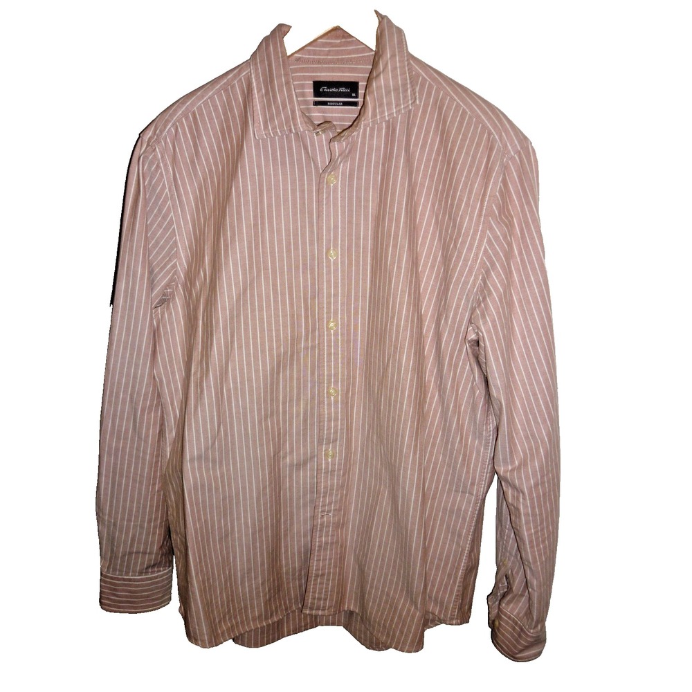 Emidio Tucci Regular Button Shirt Pink White Stripe‎ Cotton XL